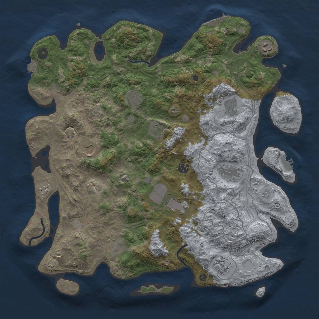 Rust Map: Procedural Map, Size: 4250, Seed: 601195340, 19 Monuments