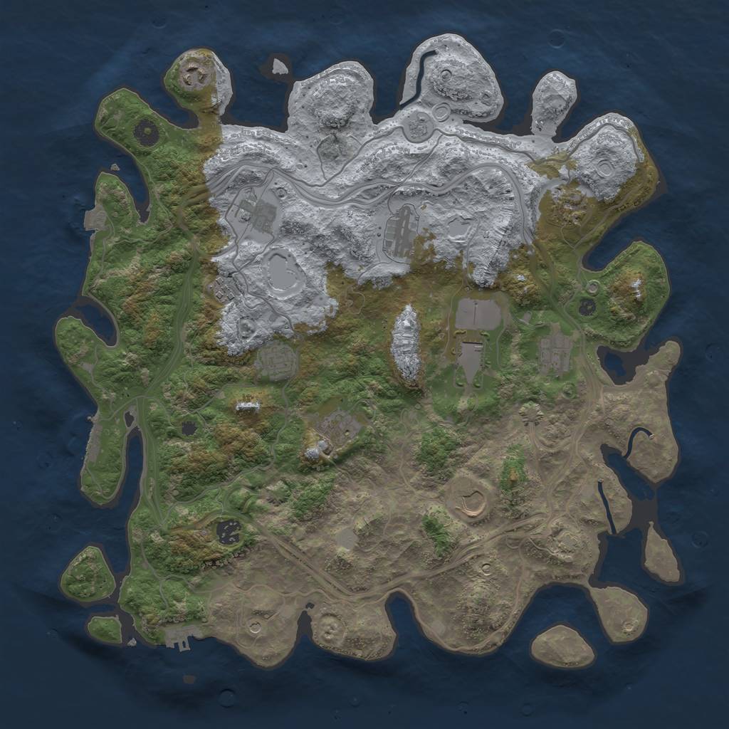 Rust Map: Procedural Map, Size: 4250, Seed: 644773454, 19 Monuments