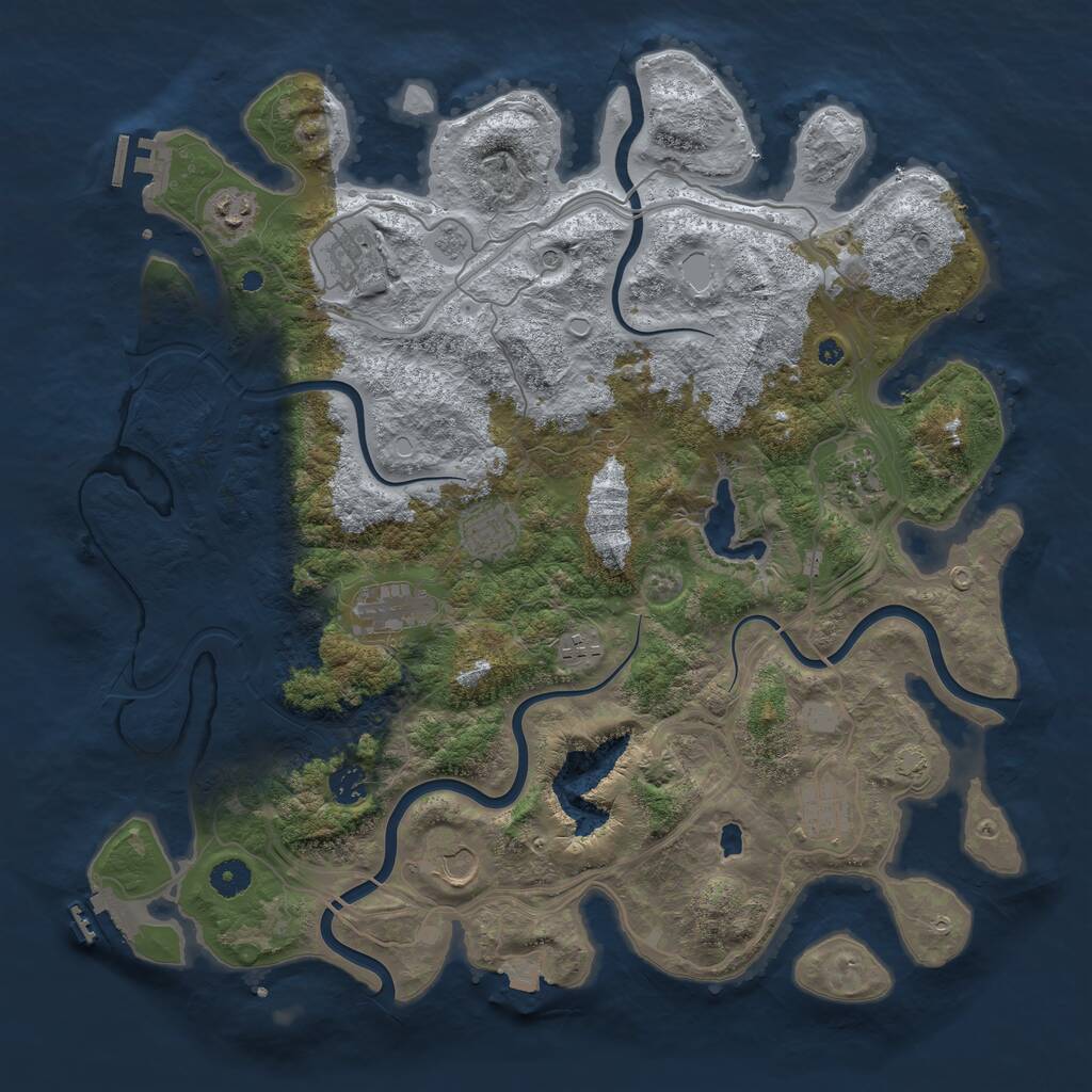 Rust Map: Procedural Map, Size: 4250, Seed: 644773454, 15 Monuments