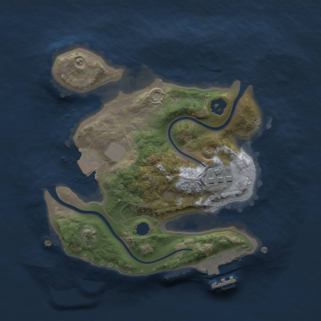 Rust Map: Procedural Map, Size: 2000, Seed: 37311, 3 Monuments