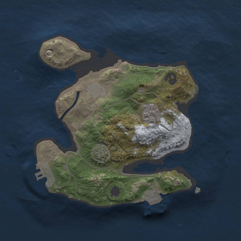 Rust Map: Procedural Map, Size: 2000, Seed: 37311, 6 Monuments