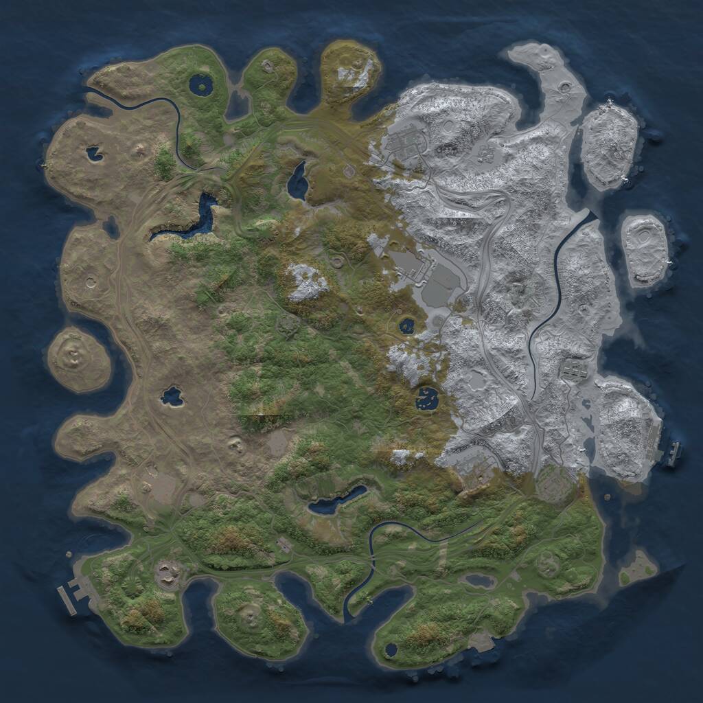 Rust Map: Procedural Map, Size: 4500, Seed: 300571924, 14 Monuments