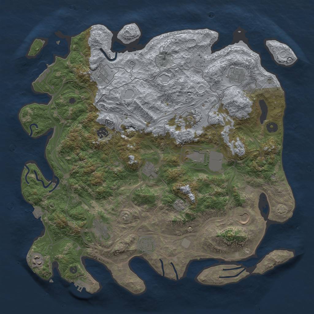 Rust Map: Procedural Map, Size: 4250, Seed: 695469135, 19 Monuments