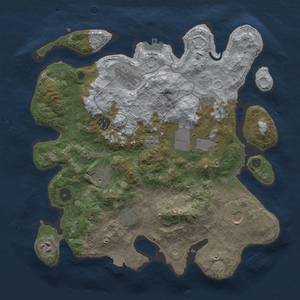 Thumbnail Rust Map: Procedural Map, Size: 3500, Seed: 1264622017, 15 Monuments