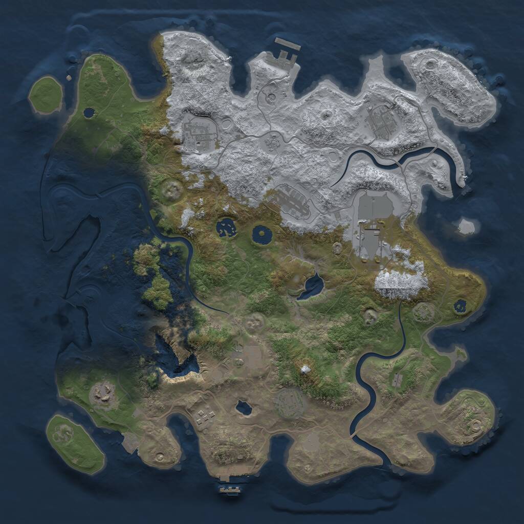 Rust Map: Procedural Map, Size: 4000, Seed: 879894984, 15 Monuments