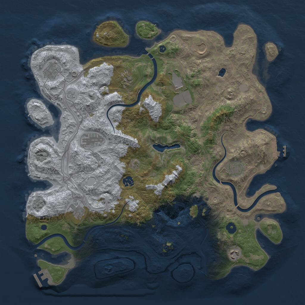 Rust Map: Procedural Map, Size: 4300, Seed: 94259094, 16 Monuments
