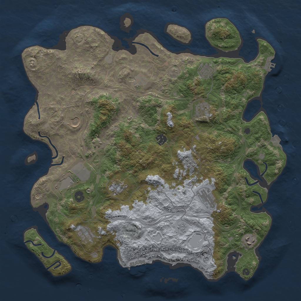 Rust Map: Procedural Map, Size: 4250, Seed: 1619600681, 19 Monuments