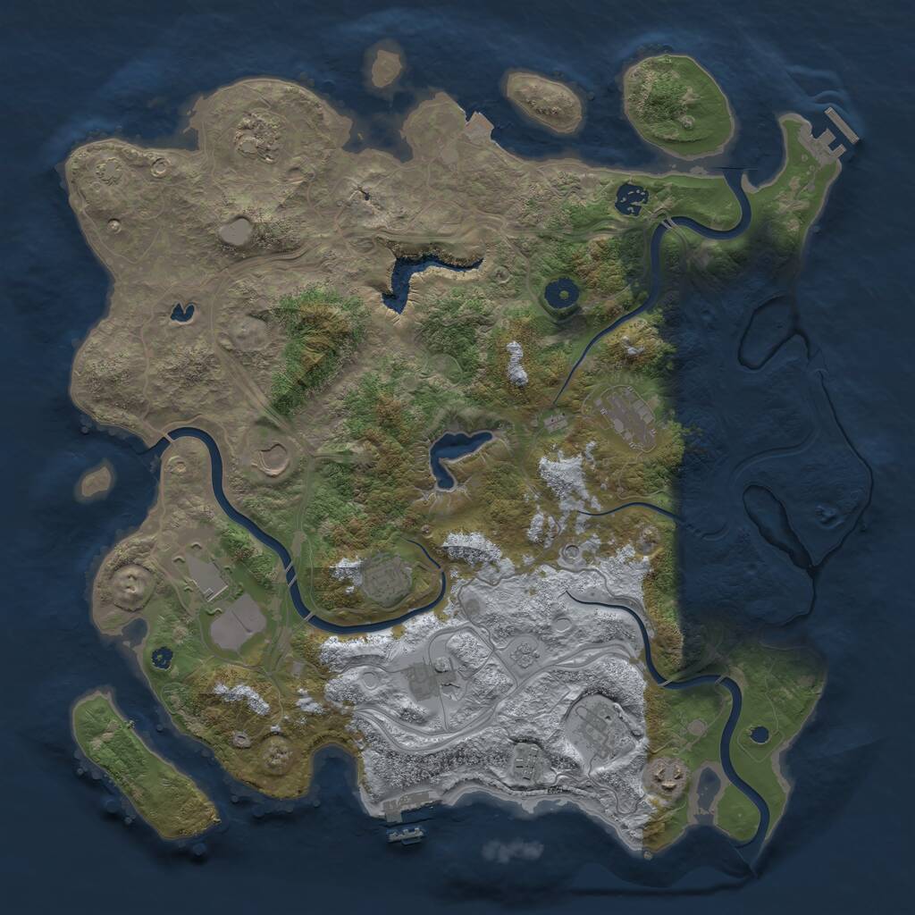Rust Map: Procedural Map, Size: 4250, Seed: 1619600681, 16 Monuments