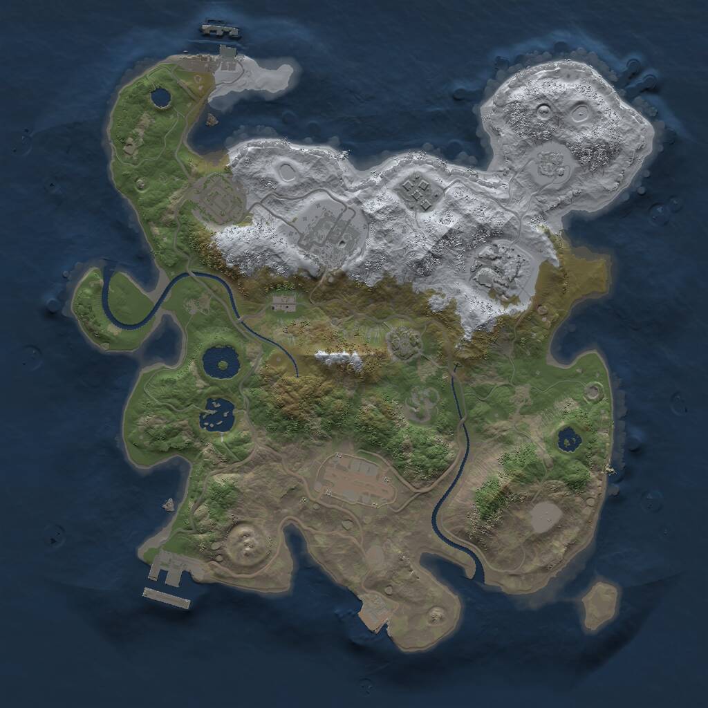 Rust Map: Procedural Map, Size: 3000, Seed: 902448994, 11 Monuments