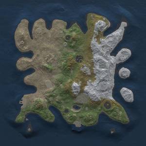 Thumbnail Rust Map: Procedural Map, Size: 3000, Seed: 1797709274, 10 Monuments