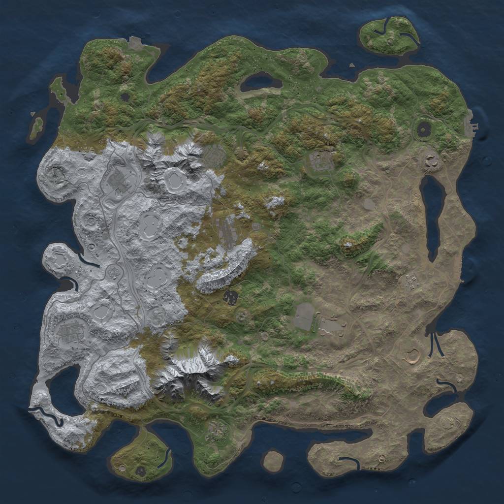 Rust Map: Procedural Map, Size: 5000, Seed: 7042895, 19 Monuments