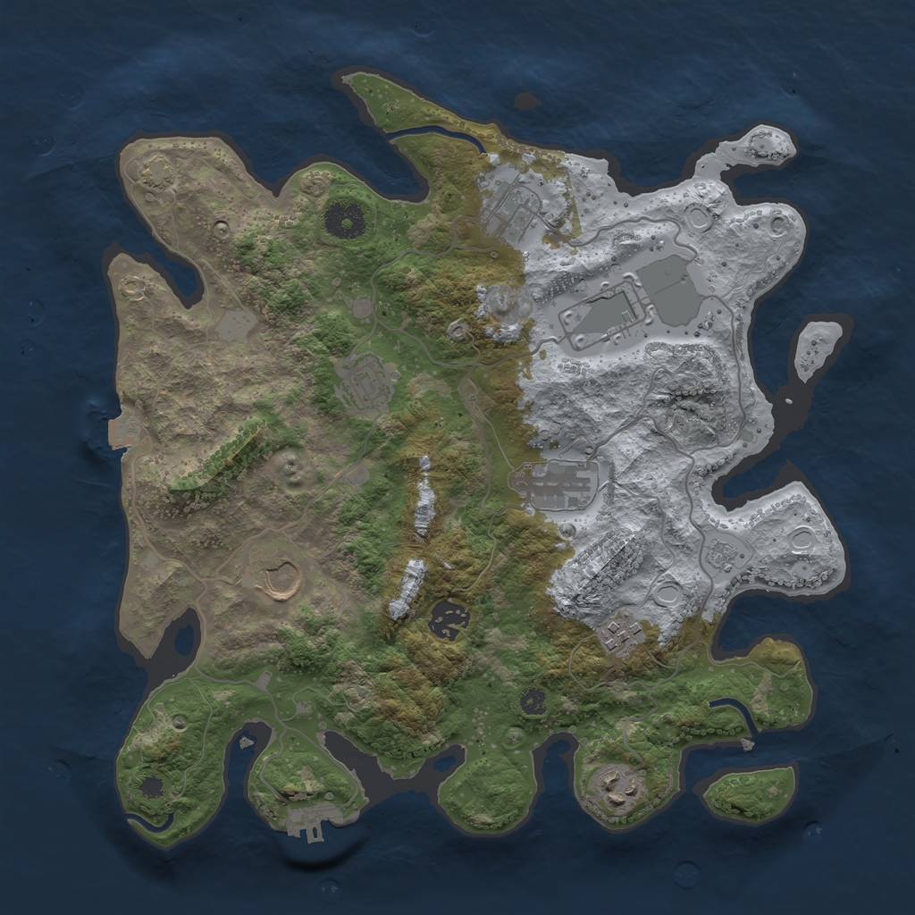 Rust Map: Procedural Map, Size: 3500, Seed: 1511452122, 14 Monuments