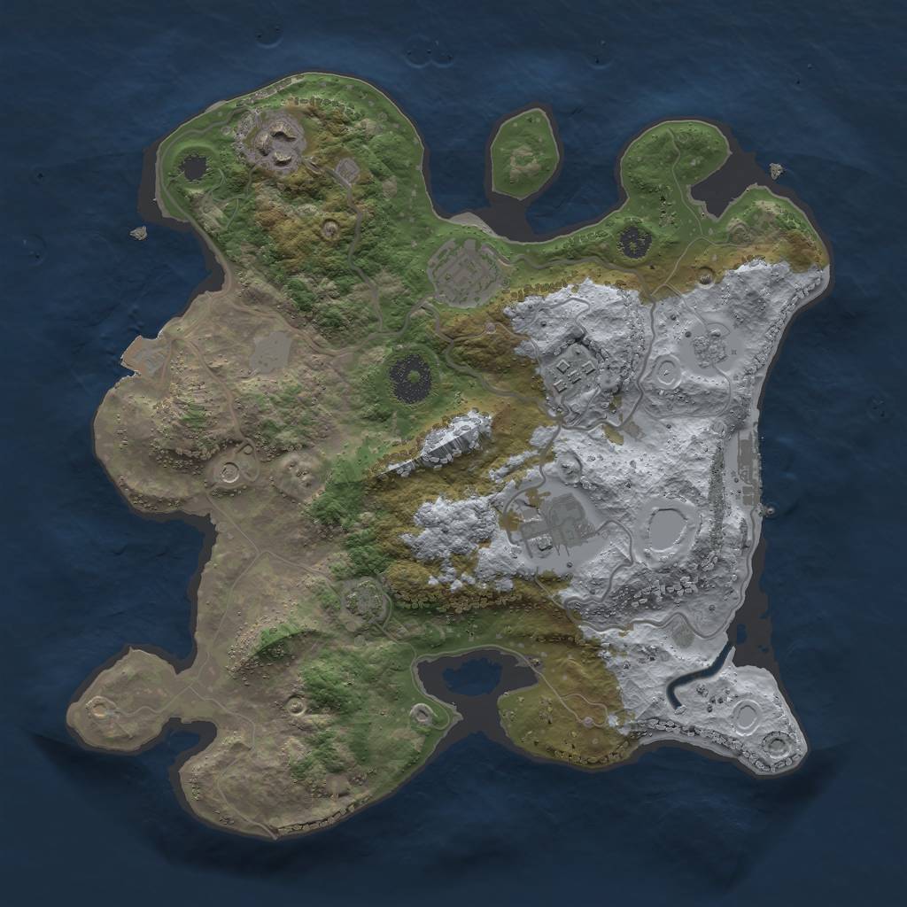 Rust Map: Procedural Map, Size: 3000, Seed: 769271785, 11 Monuments