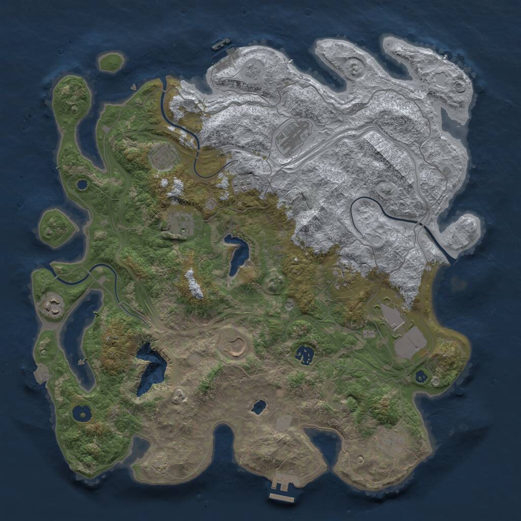 Rust Map: Procedural Map, Size: 4250, Seed: 372097261, 16 Monuments