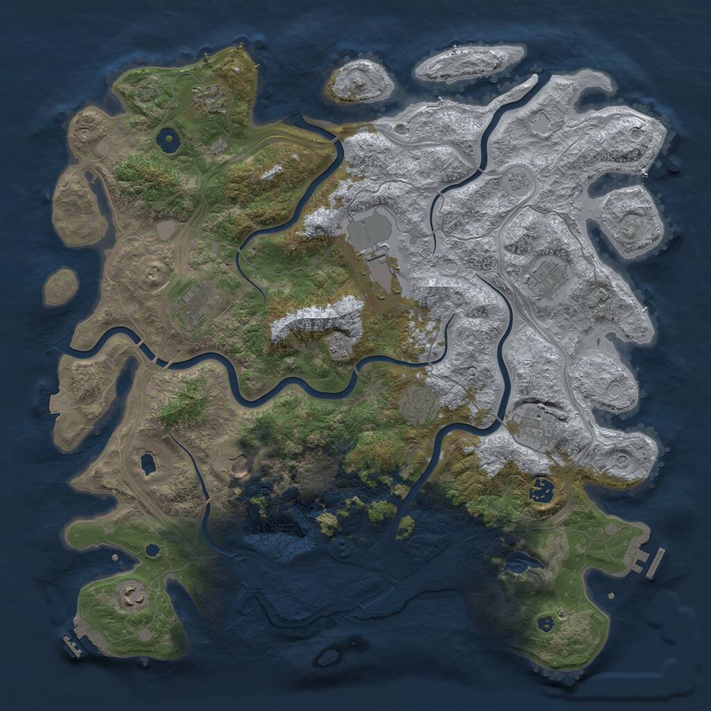 Rust Map: Procedural Map, Size: 4400, Seed: 1880811450, 16 Monuments