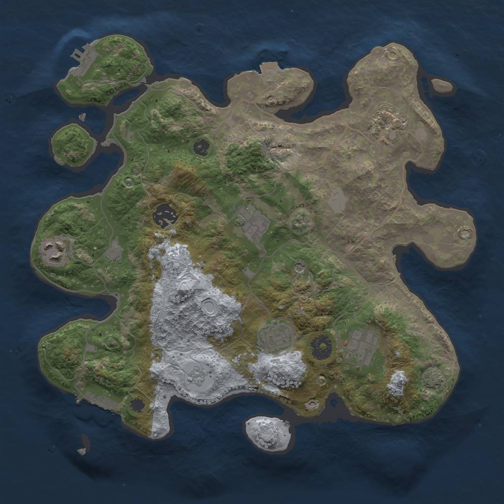 Rust Map: Procedural Map, Size: 3200, Seed: 10631718, 14 Monuments