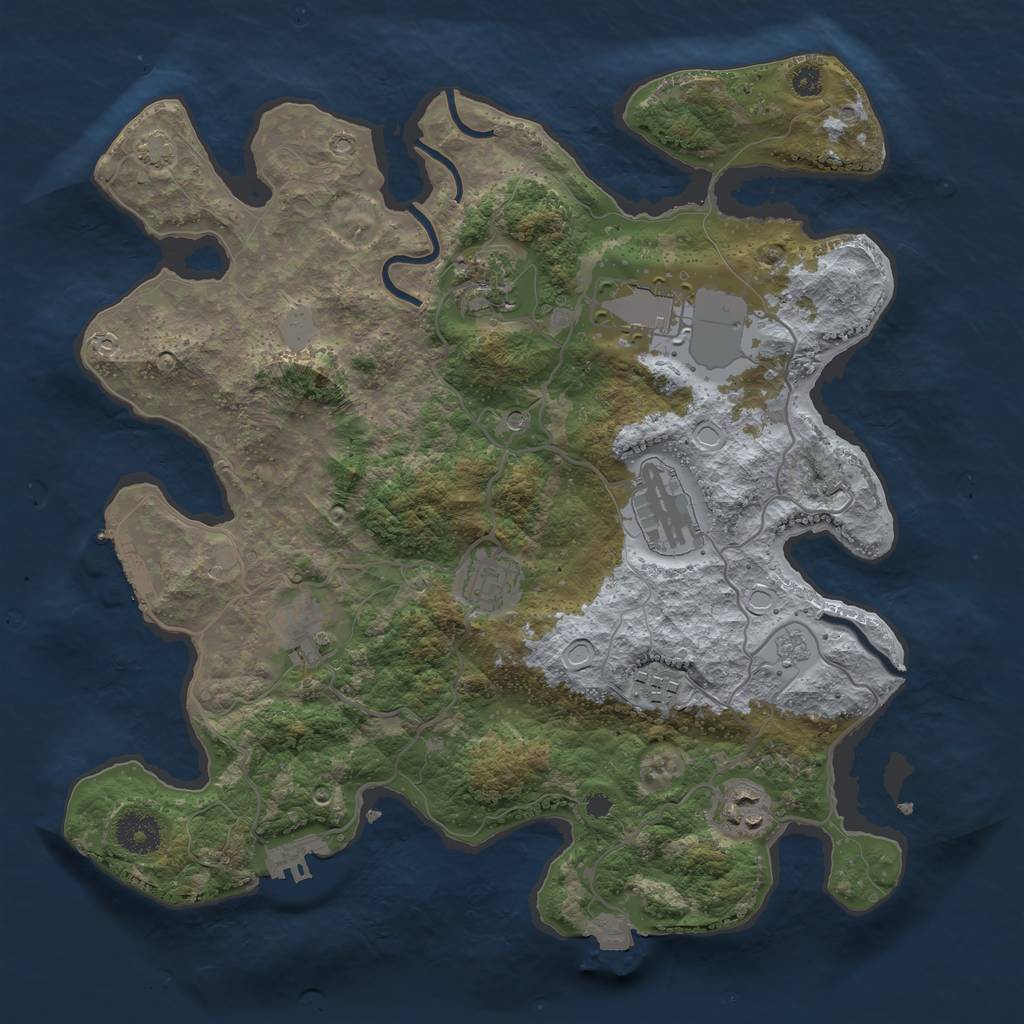 Rust Map: Procedural Map, Size: 3500, Seed: 489642206, 15 Monuments
