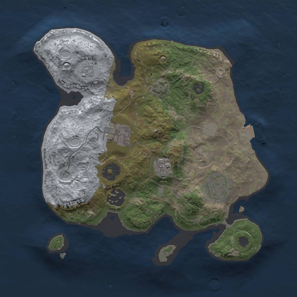 Rust Map: Procedural Map, Size: 2500, Seed: 125486, 10 Monuments