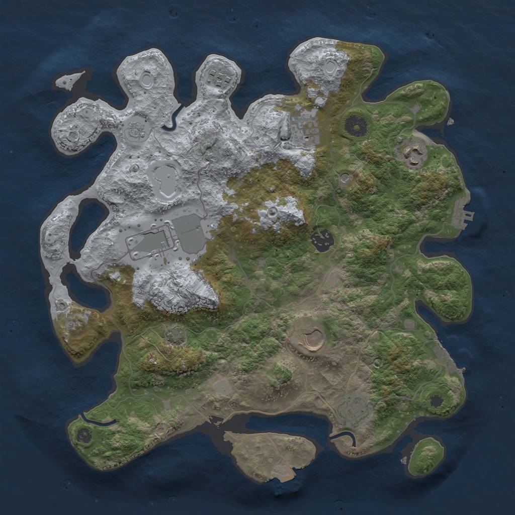 Rust Map: Procedural Map, Size: 3500, Seed: 442447398, 15 Monuments