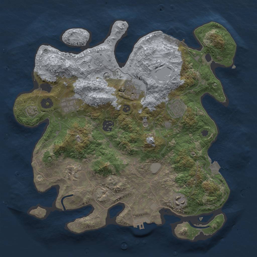Rust Map: Procedural Map, Size: 3300, Seed: 248746954, 14 Monuments
