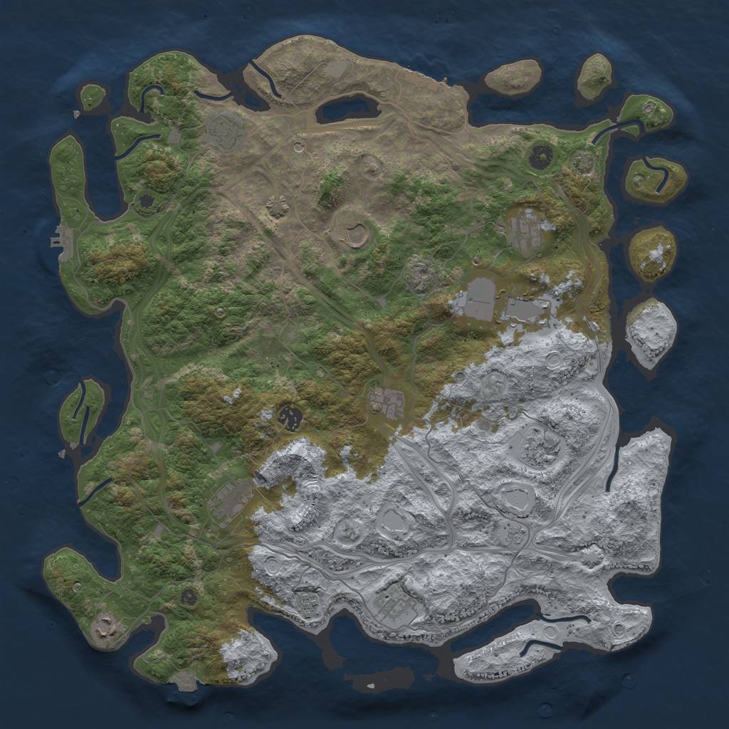 Rust Map: Procedural Map, Size: 4500, Seed: 3258, 19 Monuments