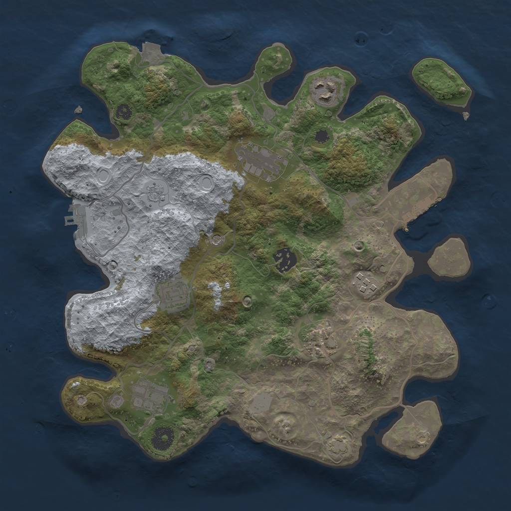 Rust Map: Procedural Map, Size: 3250, Seed: 372820012, 15 Monuments