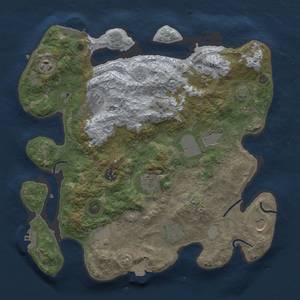 Thumbnail Rust Map: Procedural Map, Size: 3500, Seed: 1428916147, 18 Monuments
