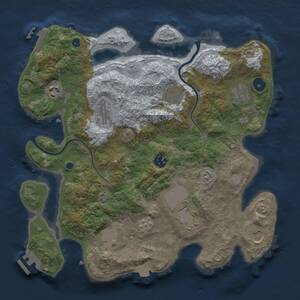 Thumbnail Rust Map: Procedural Map, Size: 3500, Seed: 1428916147, 15 Monuments