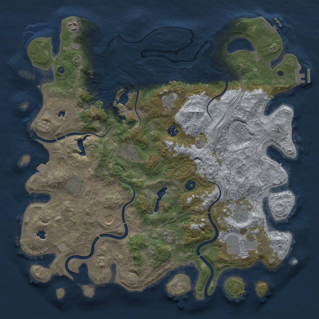 Rust Map: Procedural Map, Size: 4500, Seed: 9260437, 17 Monuments