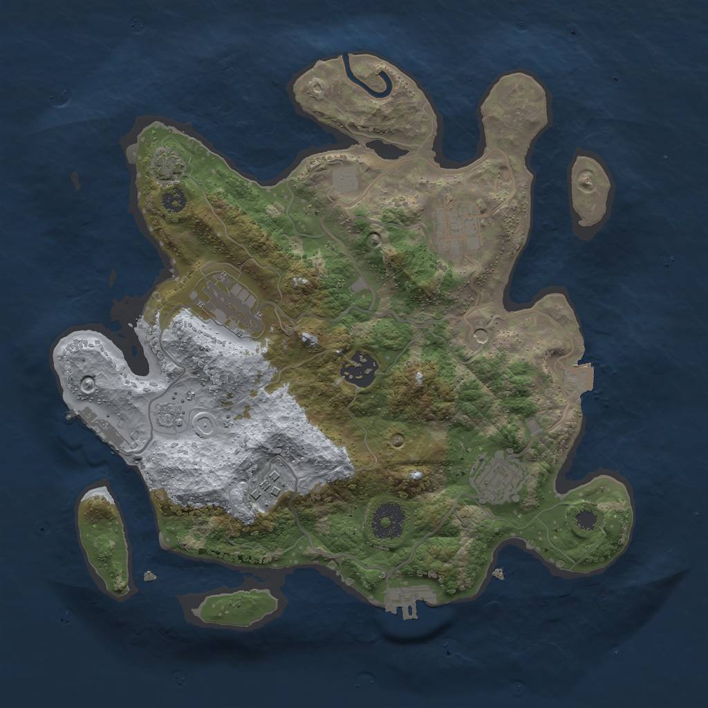 Rust Map: Procedural Map, Size: 3000, Seed: 21362152, 13 Monuments