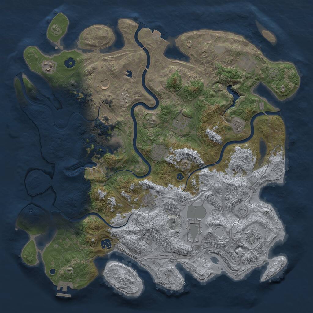 Rust Map: Procedural Map, Size: 4450, Seed: 183590, 16 Monuments
