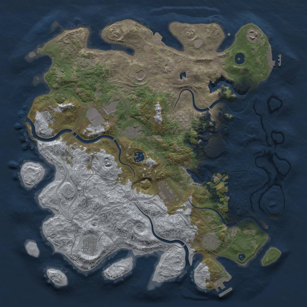 Rust Map: Procedural Map, Size: 4250, Seed: 560255504, 17 Monuments