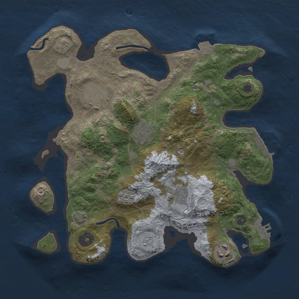 Rust Map: Procedural Map, Size: 3000, Seed: 7612, 13 Monuments