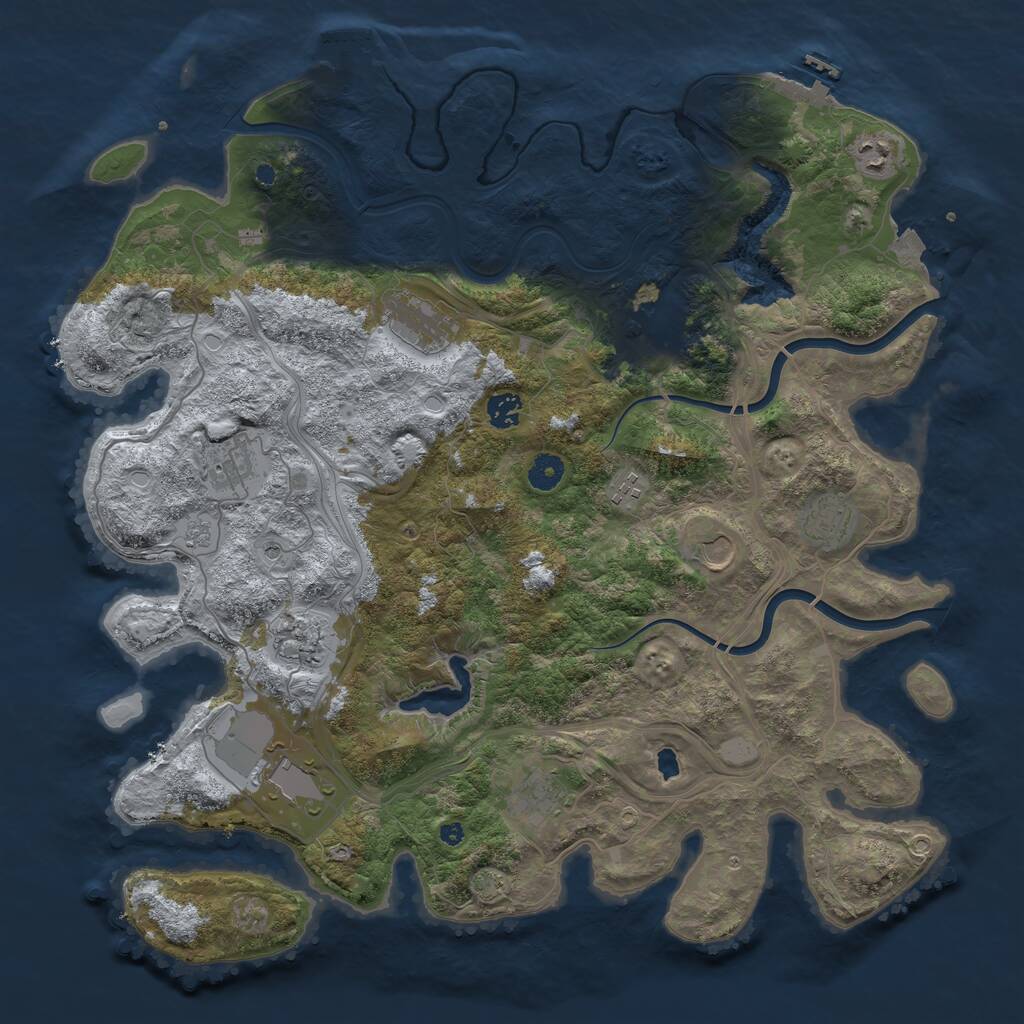 Rust Map: Procedural Map, Size: 4300, Seed: 15090000, 17 Monuments