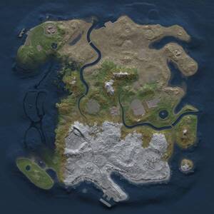 Thumbnail Rust Map: Procedural Map, Size: 3500, Seed: 25760276, 13 Monuments