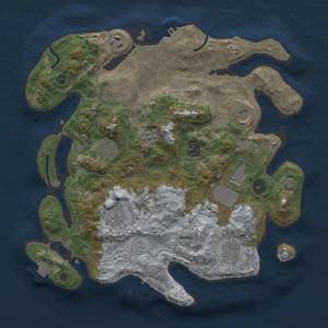 Thumbnail Rust Map: Procedural Map, Size: 3500, Seed: 25760276, 17 Monuments