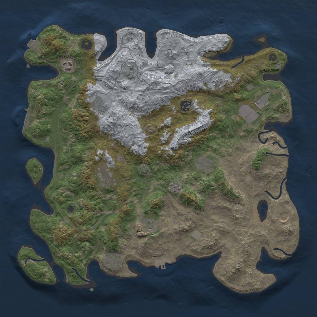 Rust Map: Procedural Map, Size: 4250, Seed: 791098455, 19 Monuments