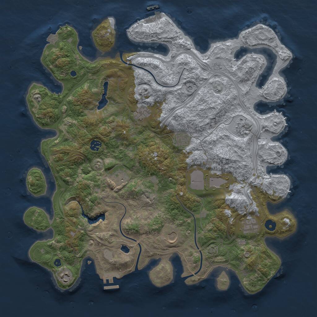 Rust Map: Procedural Map, Size: 4250, Seed: 1463309366, 15 Monuments