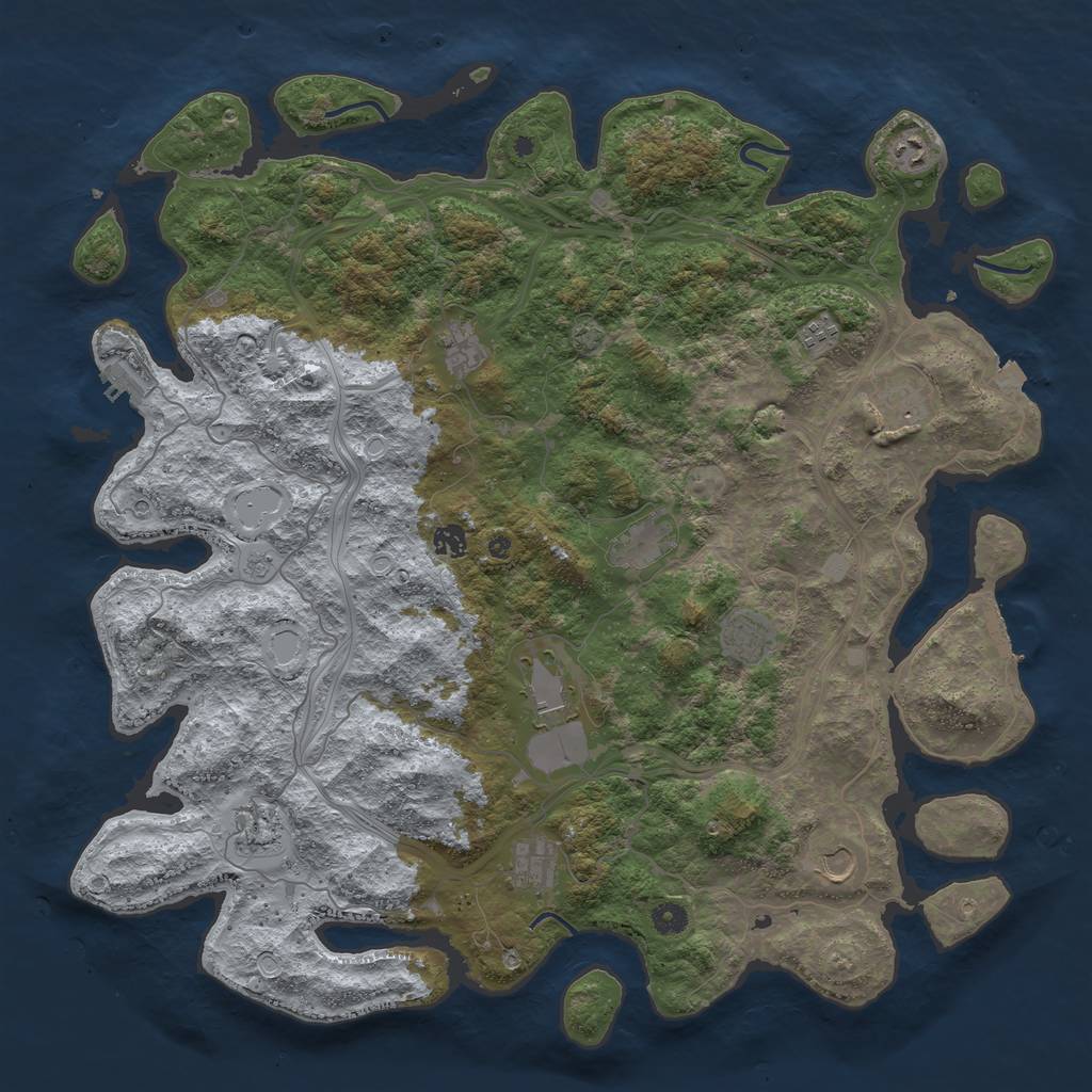 Rust Map: Procedural Map, Size: 4750, Seed: 767664, 19 Monuments