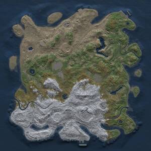 Thumbnail Rust Map: Procedural Map, Size: 4250, Seed: 12121212, 14 Monuments