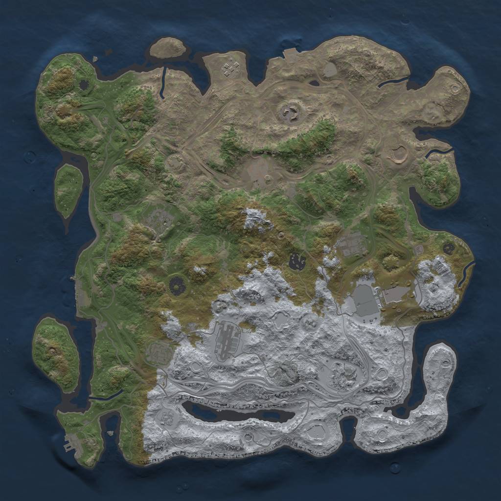 Rust Map: Procedural Map, Size: 4250, Seed: 855881407, 19 Monuments