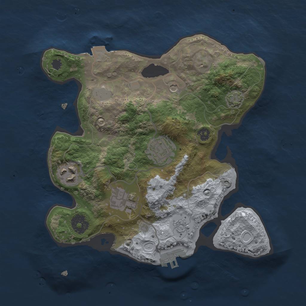 Rust Map: Procedural Map, Size: 2500, Seed: 235, 10 Monuments