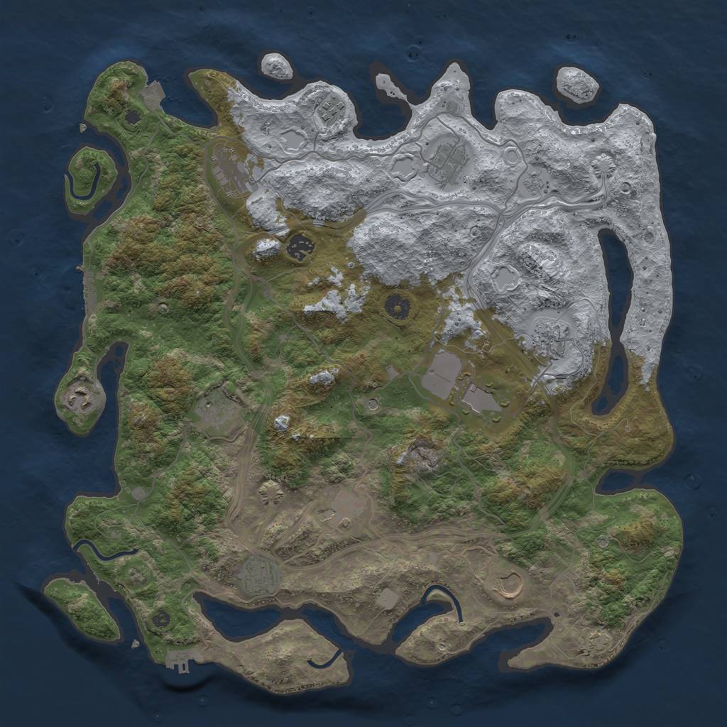 Rust Map: Procedural Map, Size: 4250, Seed: 665099614, 19 Monuments