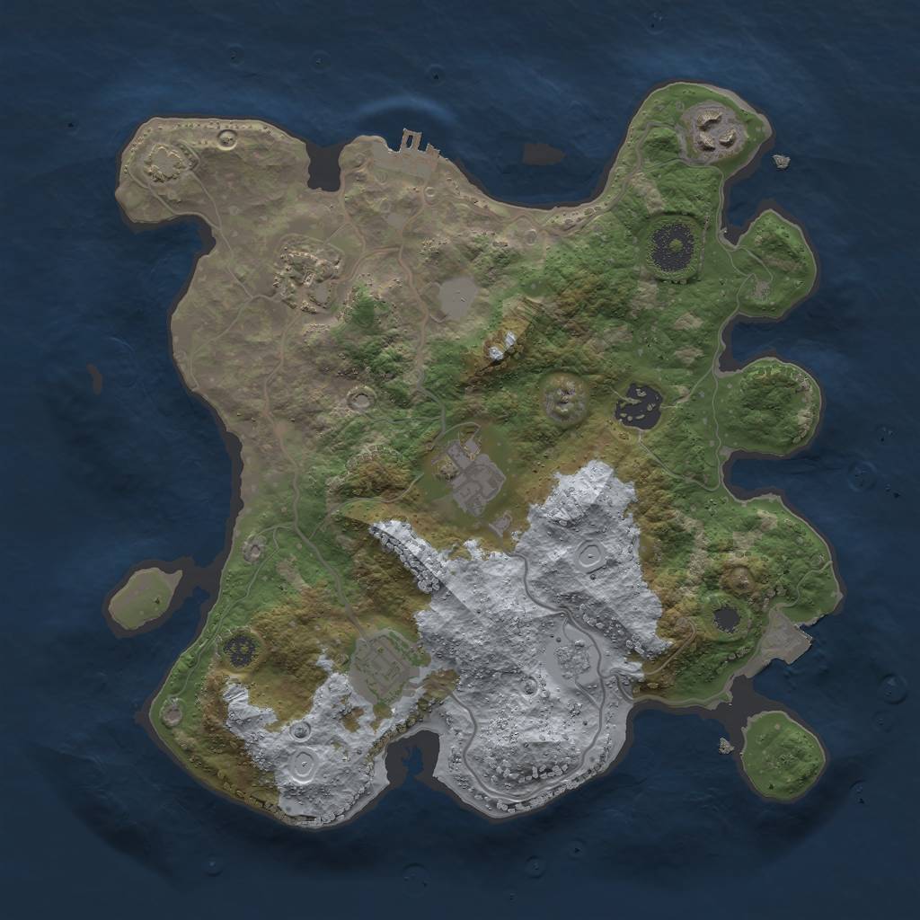 Rust Map: Procedural Map, Size: 3000, Seed: 846680179, 11 Monuments