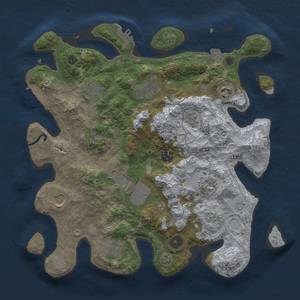 Thumbnail Rust Map: Procedural Map, Size: 3500, Seed: 976051332, 17 Monuments