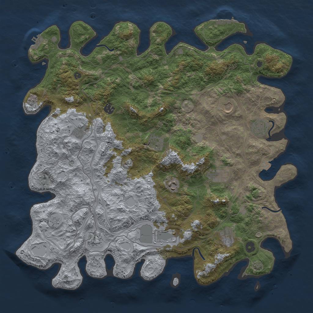 Rust Map: Procedural Map, Size: 4500, Seed: 1631767405, 19 Monuments