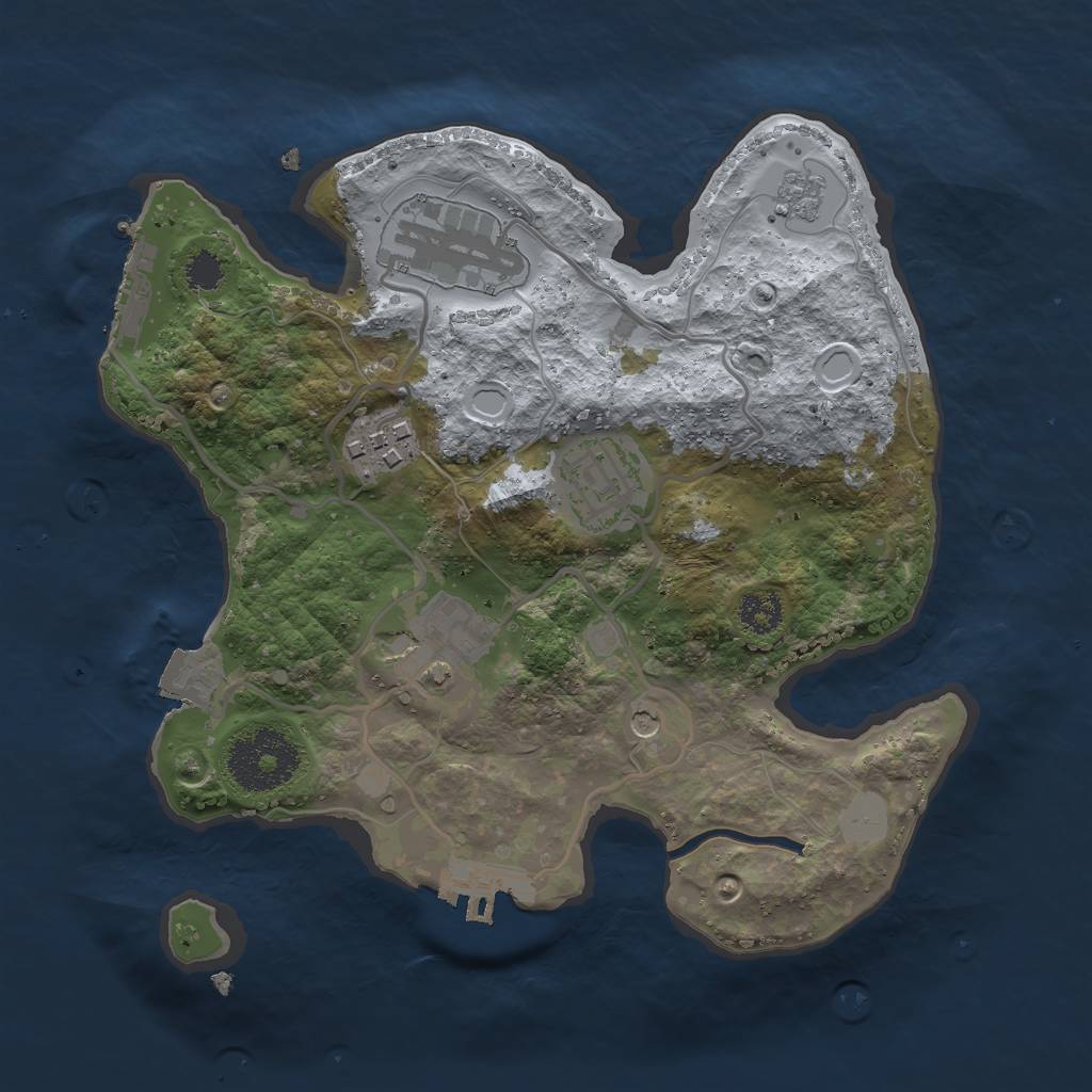 Rust Map: Procedural Map, Size: 2500, Seed: 115470797, 11 Monuments