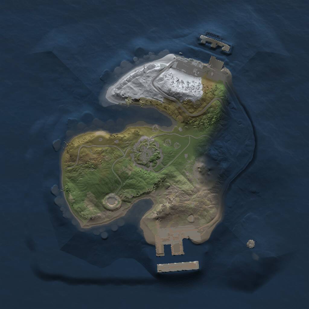 Rust Map: Procedural Map, Size: 1500, Seed: 1592344594, 4 Monuments