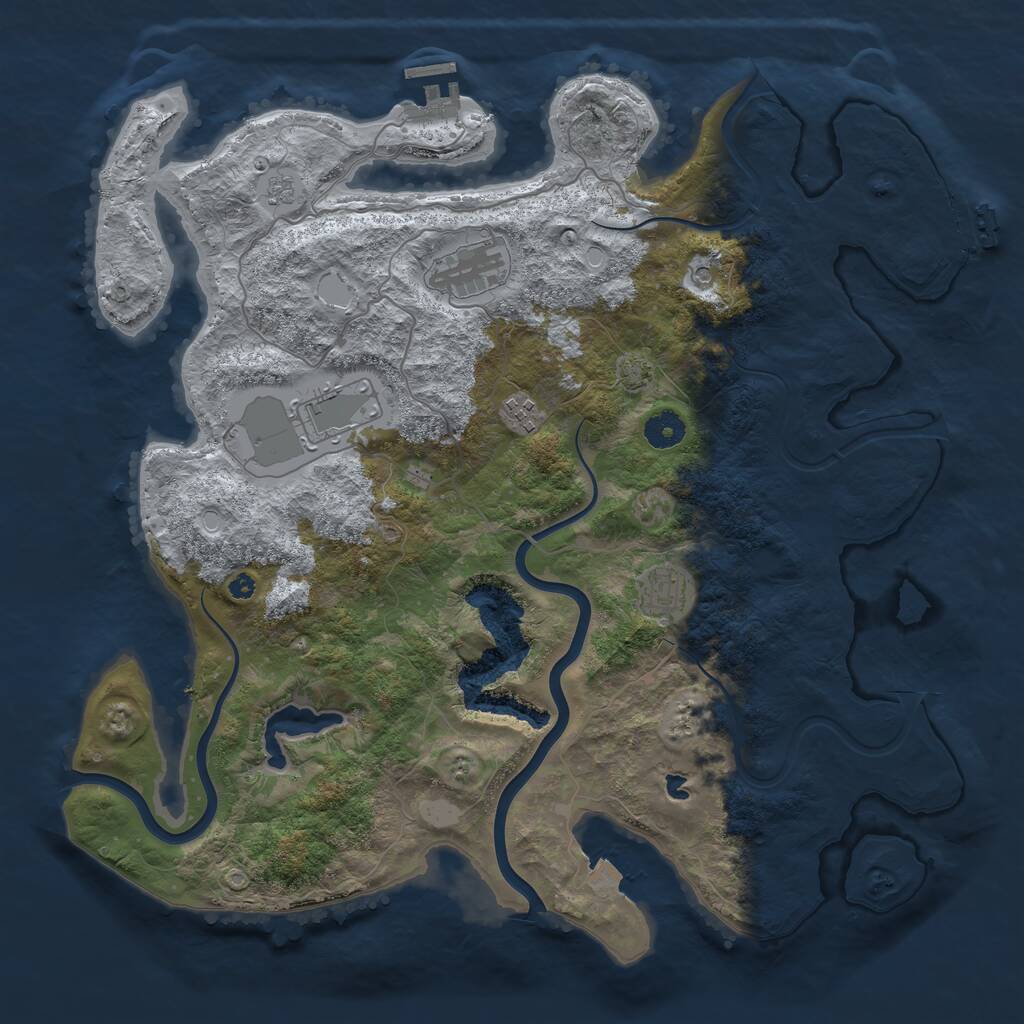 Rust Map: Procedural Map, Size: 4000, Seed: 1982997058, 10 Monuments