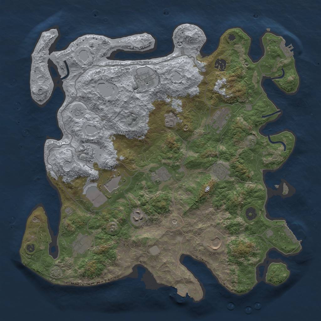 Rust Map: Procedural Map, Size: 4000, Seed: 1982997058, 19 Monuments